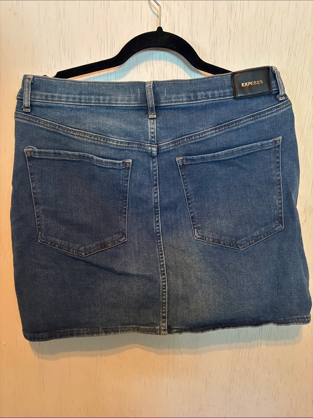 Express Blue Denim Mini Skirt - Picture 2 of 2